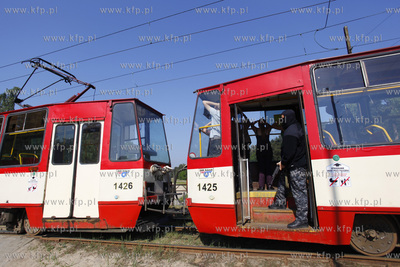 Gdansk Stogi. Cwiczenia ZKM, Policji, Strazy Pozarnej...