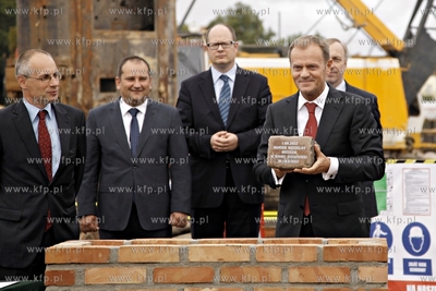 Gdansk. Uroczystosc wmurowania kamienia wegielnego...