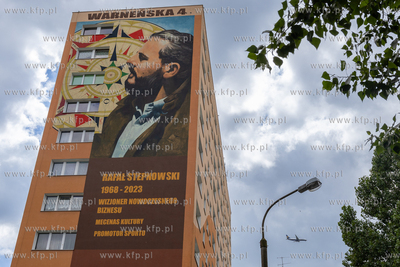 Gdańsk, ul. Warneńska 4. Mural upamiętniający Rafała...