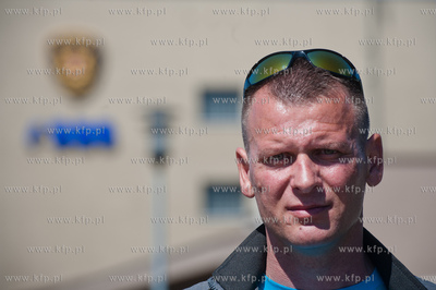 Gdansk. Parking przed siedziba Strazy Miejskiej. Protest...