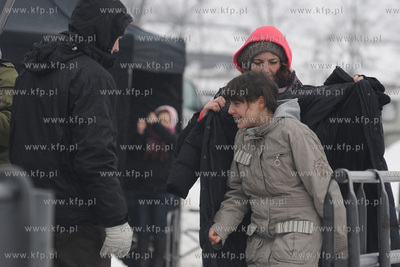 Ulica Grodzka na Starym Miescie w Gdansku. Plan filmowy...