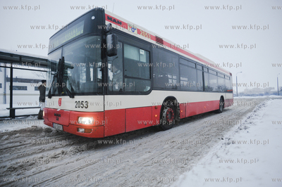 Autobusy ZKM na petli autobusowej przy ulicy Walowej,...