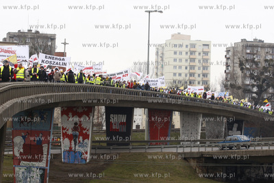 Gdansk. Demonstracja Zwiazkow Zawodowych z Grupy Energa....