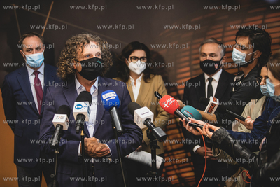 Briefing prasowy na terenie gdańskiego stadionu dot....