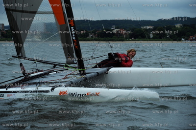 Sopot. Regaty Katamaranow 3 Mola.
n/z Jacek Noetzel
19.07.2009
fot....