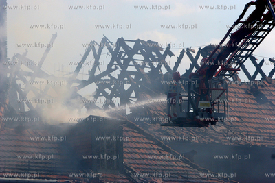 Pozar szpitala w Miastku. Splonal dach starej czesci...