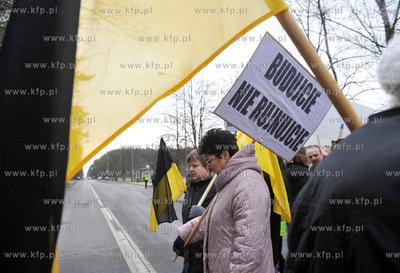 Gdansk. Protest przeciwko zamknieciu ul. Slowackiego...