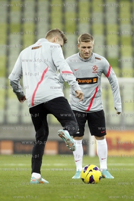 Gdansk. PGE Arena. Nz trening reprezentacji Polski...