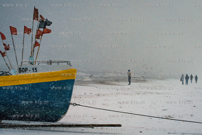 Śnieżyca na plaży w Sopocie. 04.02.2023 / fot. Anna...