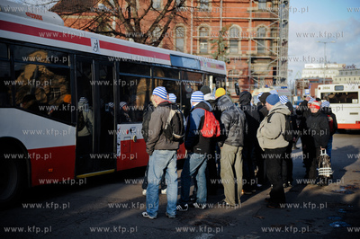 Transport kibicow Ruchu Chorzow, ktorzy przyjechali...