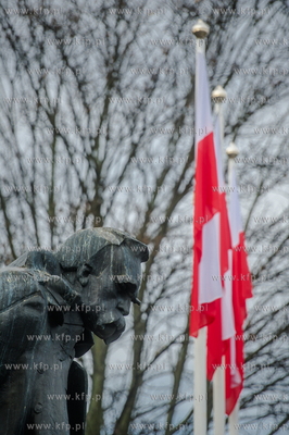 Gdansk. Wrzeszcz. Uroczyste złożenie kwiatów pod...