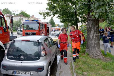 Pozar mieszkania polozonego na parterze budynku na...