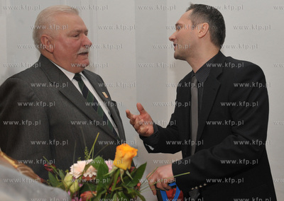 Urodziny Lecha Walesy w Palacu Opatow w Gdansku Oliwie.Zyczenia...