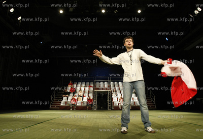 Gdansk. Teatr Wybrzeze. Proba sztuki Radoslawa Paczocha...