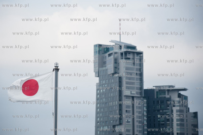 Gdynia. Nabrzeze Pomorskie. Uroczyste powitanie japonskiego...