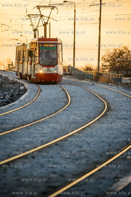 Gdansk. Zmodernizowana linia tramwajowa na Stogi. 
27.12.2014
fot....