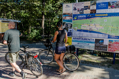 Jurata. Tablica informacyjnam, na ktorej przedstawiona...