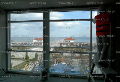 Sopot. Budowa Panstwowej Galerii Sztuki w Domu Zdrojowym....