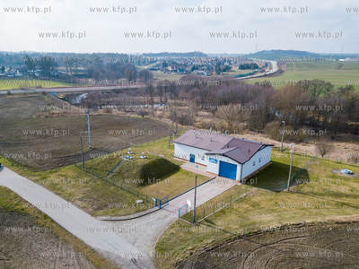 Pelplin z lotu ptaka. Stacja uzdatniania wody w Pelplinie....