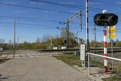 Przejazd kolejowy przy ulicy Przybrzeżnej w Gdańsku....