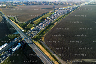 Bramki na autostradzie A1 w Rusocinie. 25.10.2024fot....