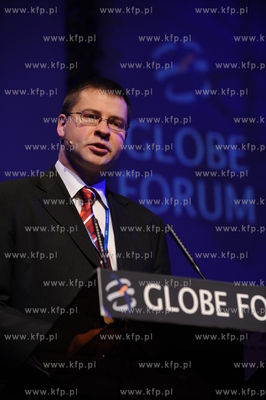 Gdansk, GLOBE FORUM 2009. Nz premier Lotwy -  Waldis...