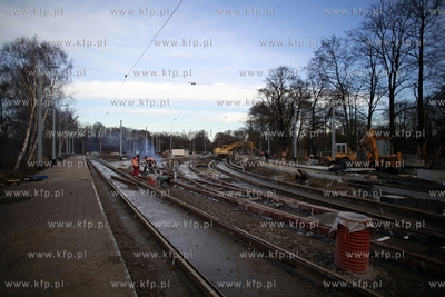 Gdansk. Remont torowiska wzdłuż ul. Pomorskiej i...