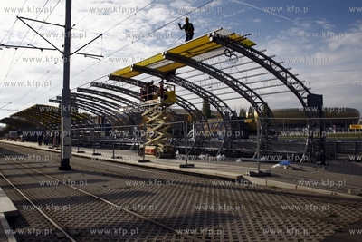 Gdansk Letnica. Budowa przystanku tramwajowego przy...