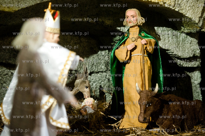 Gdansk. Tradycyjna szopka bozonarodzeniowa w Kosciele...