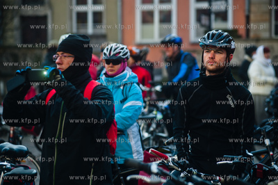 Gdansk. Dlugi Targ. Zimowy Przejazd Rowerowy, zorganizowany...