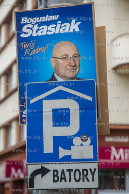 Gdynia. Kampania wyborcza do samorzadu. Plakaty wyborcze...