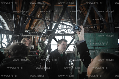 Zwiedzanie wiezy Dworca Glownego w Gdansku. Podczas...