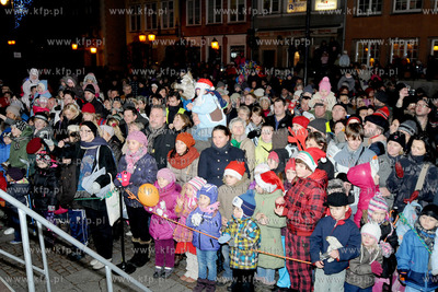 Gdansk. Przybycie Mikolaja i rozswietlenie najwyzszej...