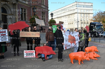 Siedziba Rady Miasta Gdańska. Protest aktywistów...