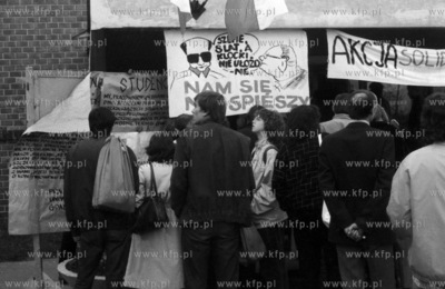 Strajk studencki na Uniwerytecie Gdanskim w Gdansku....