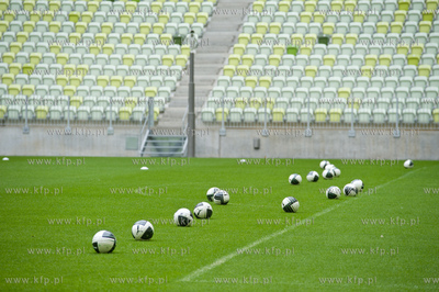 Gdansk. Stadion PGE Arena. Pierwszy oficjalny trening...