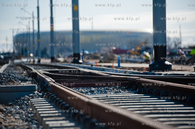 Gdansk. Budowa ulic i torowisk na ul Hallera i Uczniowskiej,...