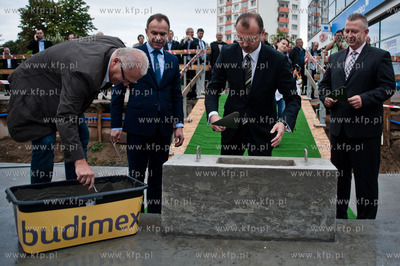 Gdansk. Wrzeszcz. Uroczystosc wmurowania kamienia wegielnego...