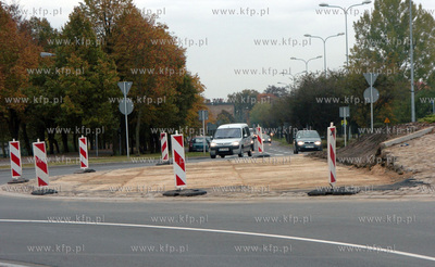 Slupsk, rozkopane ronda na ulicach Slupska, przygotowane...