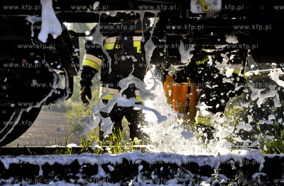 Kwidzyn. Cwiczenia sluzb ratowniczych. Wypadek kolejowy...