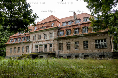 Neobarokowy pałac z początku XX wieku w Okowiźnie...