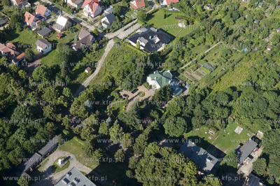 Gdansk Oliwa z lotu ptaka. Dom Lecha Walesy na ul....