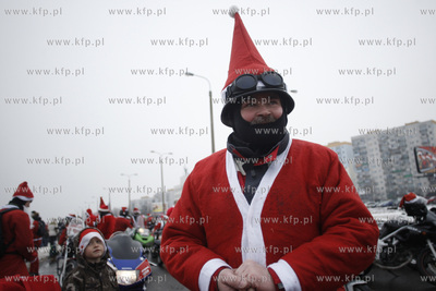 Gdansk Zaspa. Motocyklowa Parada Mikolajow. Jest to...