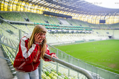 Gdansk. Stadion PGE Arena. Cwiczenia grup ratownikow...