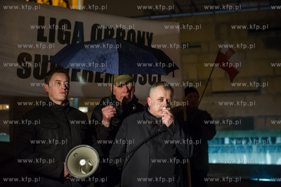 Gdansk. Plac Solidarnosci. Wiec z okazji 34 rocznicy...