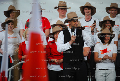 Gdansk. Targ Rybny. Wiec wyborczy Jaroslawa Kaczynskiego,...