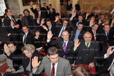 Obrady I sesji Rady Miasta Gdanska VI kadencji w Sali...