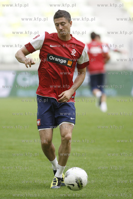 Gdansk. Stadion pilkarski PGE Arena.Trening druzyny...