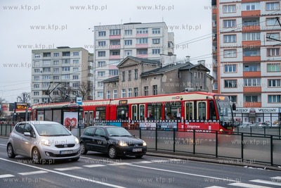 Gdańsk Wrzeszcz. Przytanek tramwajowy Klonowa. Nz.Tramwaj...