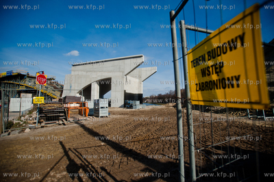 Gdansk. Budowa wiaduktu na ul. Slowackiego, bedacego...